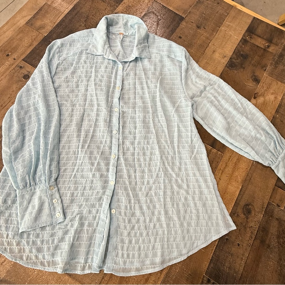 Free People -Light Blue Button-Up Shirt